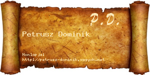 Petrusz Dominik névjegykártya